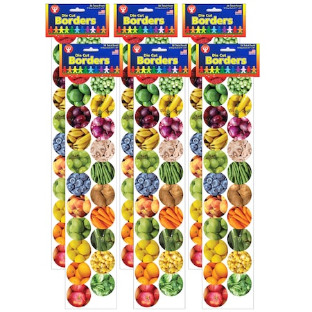 Hygloss Products Fruits And Veggies Border, 36 Feet/Pack, PK6 33631